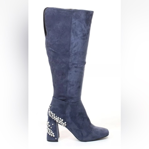 Charles David Suede Navy Boots - Picture 1 of 8